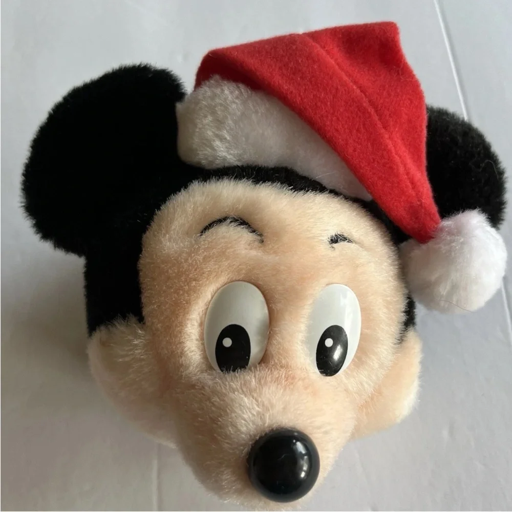 Mickey Mouse Santa Door Knob Cover Plush Walt Disney World Disneyland Korea Vntg